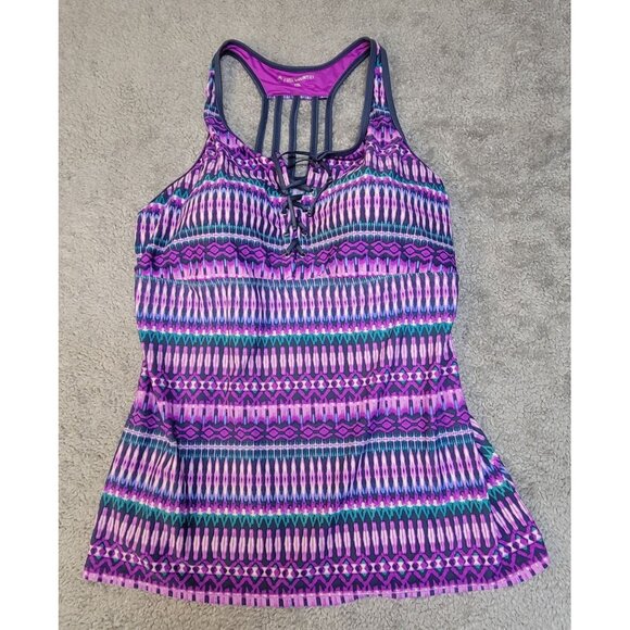 Free Country Women's Lace-Up Racerback Tankini Top.  Size:  XXL - Picture 1 of 16
